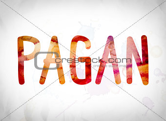 Pagan Concept Watercolor Word Art