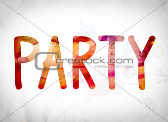 Party Concept Watercolor Word Art