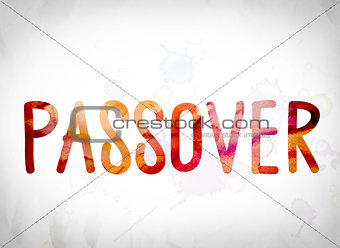 Passover Concept Watercolor Word Art