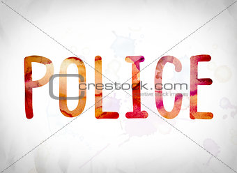 Police Concept Watercolor Word Art