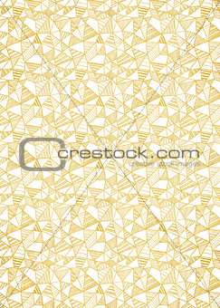 Gold foil decorative background with abstract geometric pattern.