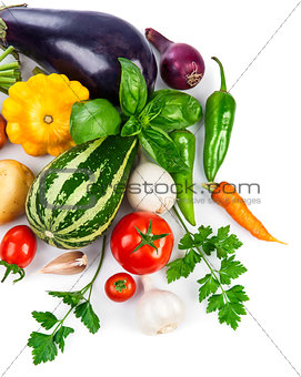 Fresh vegetable with green leaves