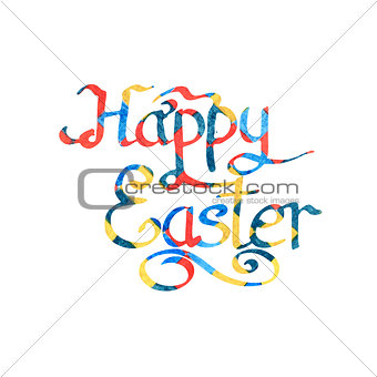 Happy Easter Watercolor Text. Isolated on White Background.
