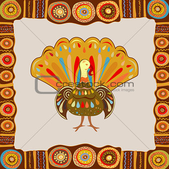 Vector illustration happy Thanksgiving painting hand draw bright