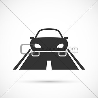 Car on the road icon