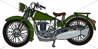 Vintage green motorcycle