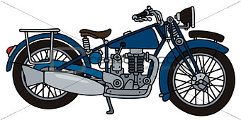 Vintage blue motorcycle