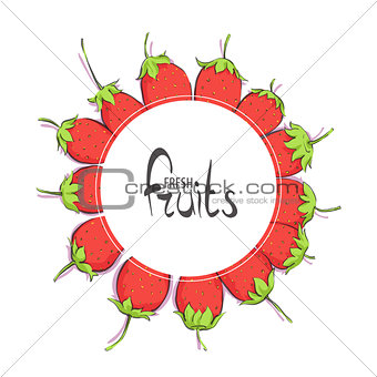 Circle of juicy strawberries