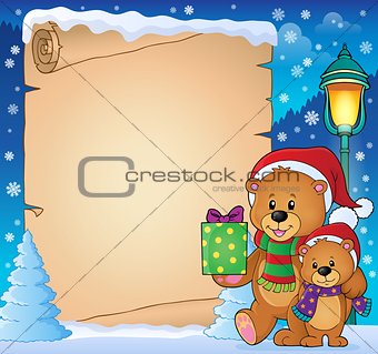 Parchment with Christmas bears theme 3