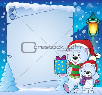 Parchment with Christmas bears theme 4