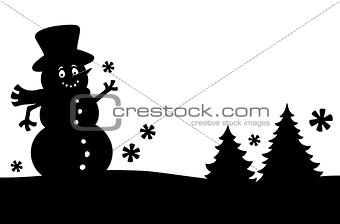 Snowman silhouette theme image 1