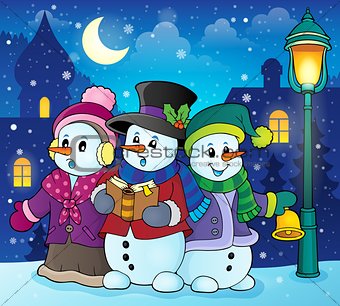 Snowmen carol singers theme image 2