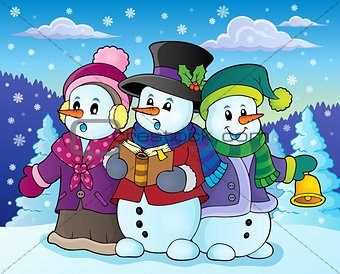 Snowmen carol singers theme image 4
