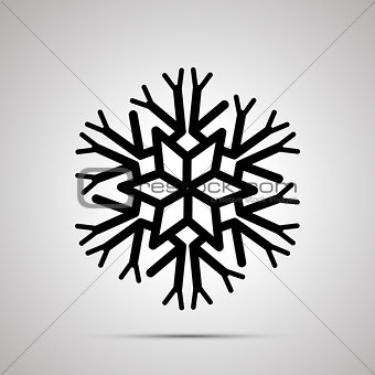 Complicated snowflake simple black icon