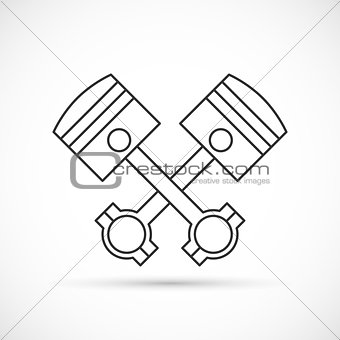 Crossed engine pistons outline icon