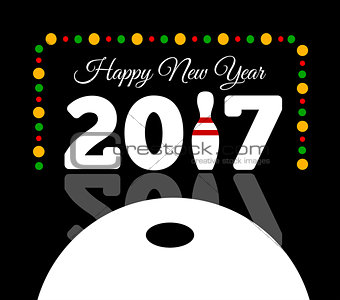 Congratulations to the happy new 2017 year with a bowling and ball