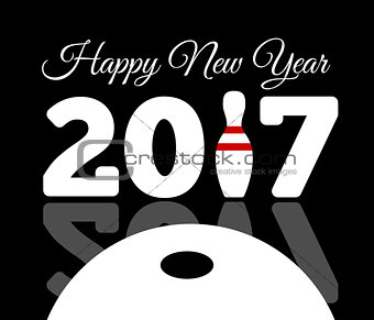 Congratulations to the happy new 2017 year with a bowling and ball