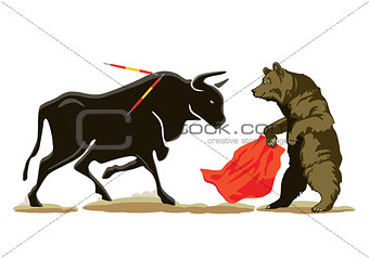 Bear and Bull at the Bullfighting