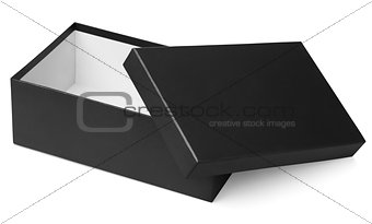 Black shoe box isolated on white