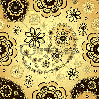 Gold and brown seamless pattern
