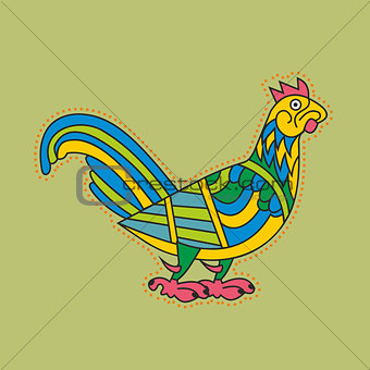 Ornamental rooster in Celtic style
