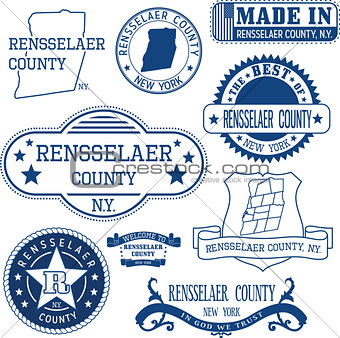 Rensselaer county, New York. Set of stamps and signs