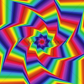 Whirling spectrum colors octagonal star forms
