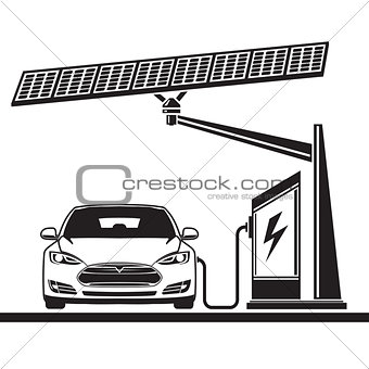 car, solar cell ,electric filling station