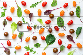 Fresh tomato and salad leaf pattern