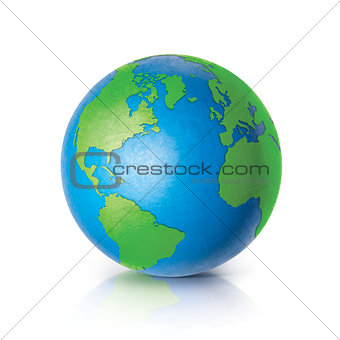Color North and South America world map 3D illustration
