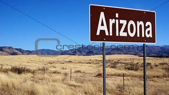 Arizona brown road sign