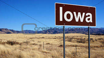 Iowa brown road sign