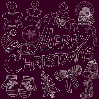 Merry Christmas Lettering Design. Vector illustration EPS10