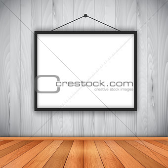 Blank picture frame on wall 