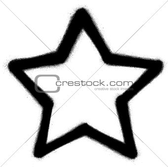star graffiti spray icon in black over white