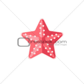 Pink Starfish Primitive Style Childish Sticker