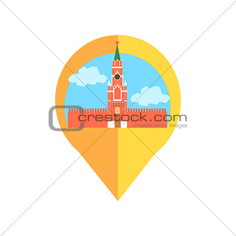 On-line Map Marker With Moscow Kremlin