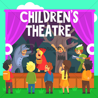 Amateur Children Theatre Performance Of A Red Hood Fairy Tale