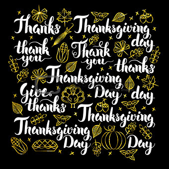 Thanksgiving Day Calligraphy Design