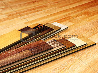 New planks of oak parquet