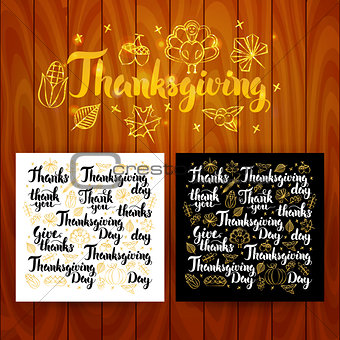 Thanksgiving Lettering Postcards