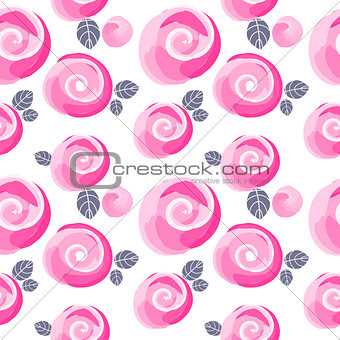 watercolor roses imitation and cute little flowers seamless pattern, illustration, editable elements, not a trace