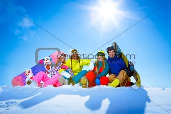 Group of people on a mountain