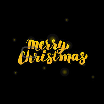 Merry Christmas Gold Lettering over Black