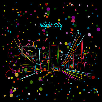 Night city road for your design