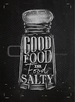 Poster salty food chalk