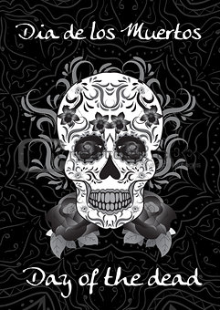 Day of the Dead, a Mexican festival. Dia de los Muertos. Greeting card, flyer, poster Day of the Dead. Sugar skull. Vector illustration