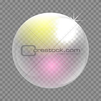 Transparent soap bubble vector clip art.