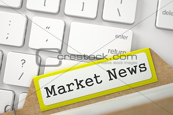 Card File with Market News. 3D.