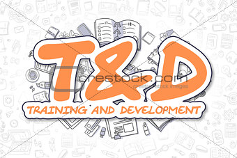 Tandd - Doodle Orange Word. Business Concept.